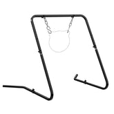 Highwild shooting target stand closeup showing durable steel construction for outdoor use
