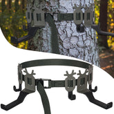 Highwild treestand strap gear hangers setup on a tree for quick, secure gear organization
