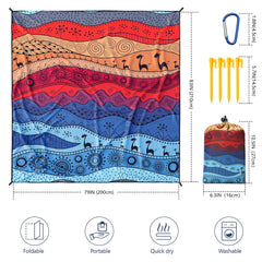HiHOHO beach blanket with anchor stakes securing on windy beaches.