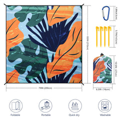 HIHOHO beach blanket anchor stakes secure the mat on windy shores.
