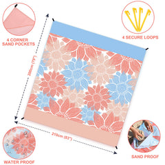 HIHOHO beach blanket folded into compact carry bag for easy transport