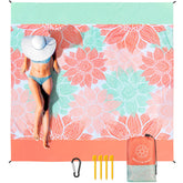 HIHOHO Beach Blanket folds into a compact carry bag for easy travel
