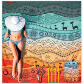 HIHOHO Beach Blanket folded in carry bag for easy transport