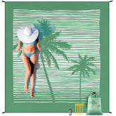 HIHOHO beach blanket folded compact for easy carry and quick setup.