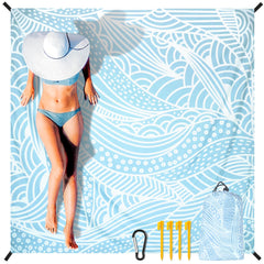 HiHOHO beach blanket folded compact for easy travel and storage.