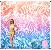 HIHOHO beach blanket folded in pouch offers ultra-compact portability