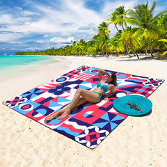 HIHOHO beach blanket folded into compact tote bag for travel