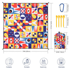 HIHOHO beach blanket open to 79x83 inches for family-style outings.