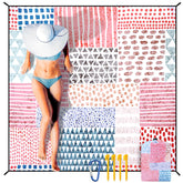 HIHOHO beach blanket oversized 79x83 laid on sand for family picnic