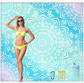 HIHOHO Beach Blanket sandproof-waterproof closeup showing durable protection for beach days.
