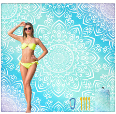 HIHOHO Beach Blanket sandproof-waterproof closeup showing durable protection for beach days.