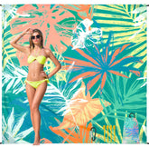 HIHOHO Beach Blanket closeup reveals waterproof nylon and sandproof weave for quick cleanup.