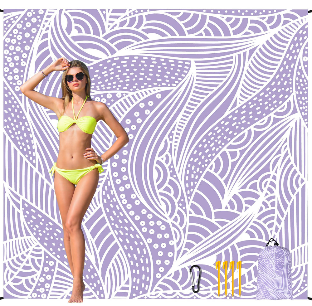 HIHOHO beach blanket waterproof material keeps feet dry and sand-free.