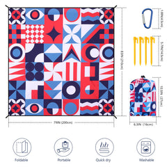 HIHOHO beach blanket showing waterproof nylon fabric for quick dry use