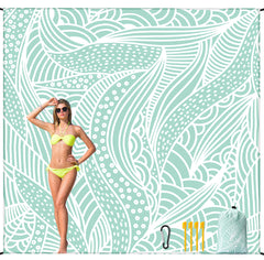 HIHOHO beach blanket waterproof surface stays dry on damp sand.