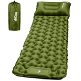HiiPeak sleeping pad built-in pillow supports neck comfort during camping.