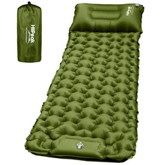 HiiPeak sleeping pad built-in pillow supports neck comfort during camping.