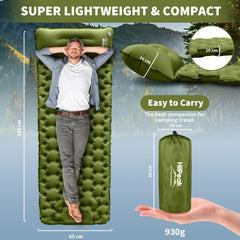 HiiPeak sleeping pad ergonomic hexagon cells contour to pressure points for restful nights.