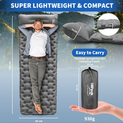 HiiPeak sleeping pad outdoor-grade materials resist tears for reliable camping comfort.