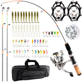 Triple Tip carbon ice fishing rod with comfortable handle