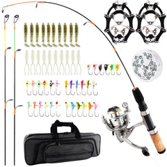Triple Tip carbon ice fishing rod with comfortable handle