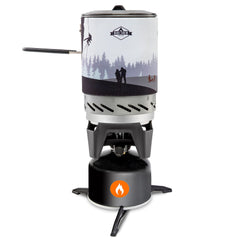 Hike Crew portable stove base and burner ready for quick meals on trails.