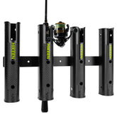 Hikeen 4-tube wall-mounted fishing rod holder mounted on a boat