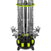 Hikeen Fishing Rod Holder with 20-rod capacity and rolling wheels