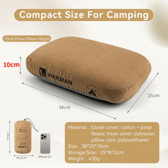 HIKEMAN memory foam pillow removable cover close-up highlighting breathable fabric