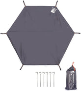 HIKEMAN hexagonal tent footprint packed for easy storage and backpacking
