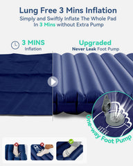 Hikenture navy foot pump included for quick setup.