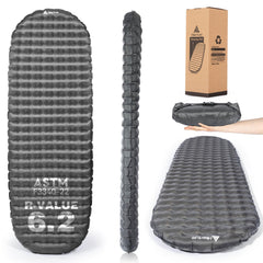 Hikenture sleeping pad with R-value 6.2 shows thermal reflection for cold-weather camps