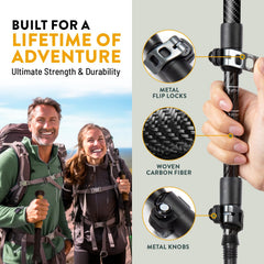 Hiker Hunger Outfitters carbon fiber pole with EVA extension closeup for quick grip