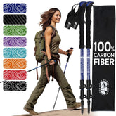 Hiker Hunger Outfitters carbon fiber poles collapsed for easy backpacking and storage