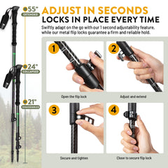 Hiker Hunger Outfitters carbon fiber poles cork grips for moisture-wicking comfort