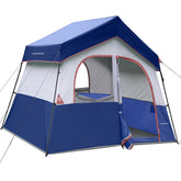 HIKERGARDEN 6P tent front view highlights roomy interior for family camping.