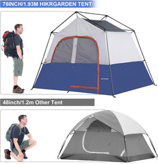 HIKERGARDEN 6P tent windproof poles ensure stable shelter in wind.