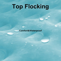 HikerSKY queen air mattress top flocking provides soft, cozy surface.
