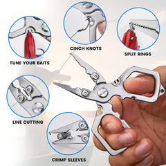 Multi-functional jaws removing a hook
