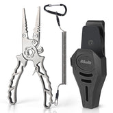 Hikolit Titanium Fishing Pliers with Double Tungsten Cutters - front view