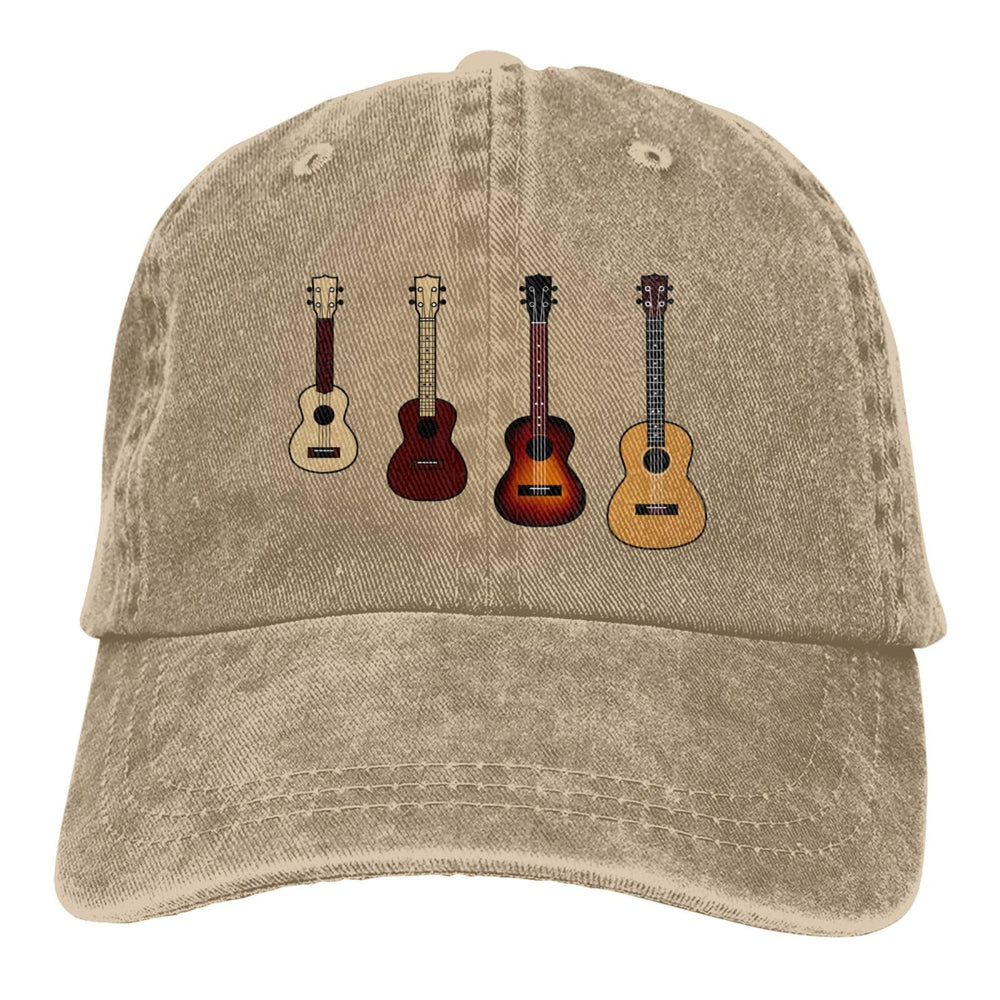 Hillback funny ukulele cap front view for unisex outdoor wear and casual style
