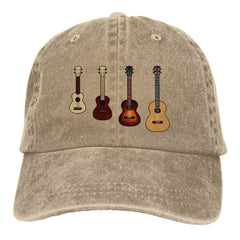 Hillback funny ukulele cap front view for unisex outdoor wear and casual style