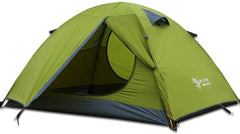 Hillman green 3-person tent setup shows quick assembly for solo campers.