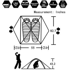 Hillman tent two-doors vestibules provide easy access and gear storage
