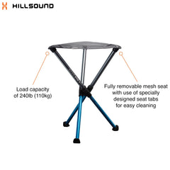 Hillsound BTR Stool durable aluminum construction supports up to 240 lb.