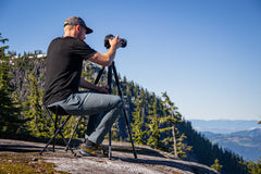Hillsound BTR Stool in use on a trail as portable seating