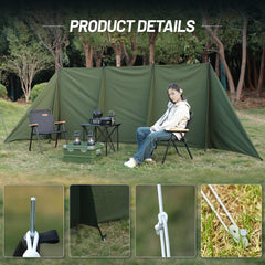 Himalaya camping windbreaks wind-blocking feature with sturdy frame provides reliable shelter in breezy conditions.