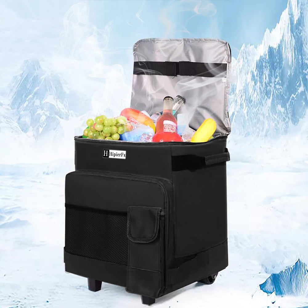HipierFx portable cooler with wheels eases transport on outdoor trips.