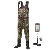 HISEA chest waders with waterproof neoprene bootfoot for all-weather hunting