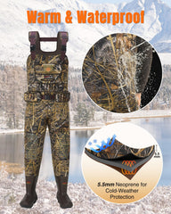 HISEA waders adjustable-shoulder-straps for extended wear comfort